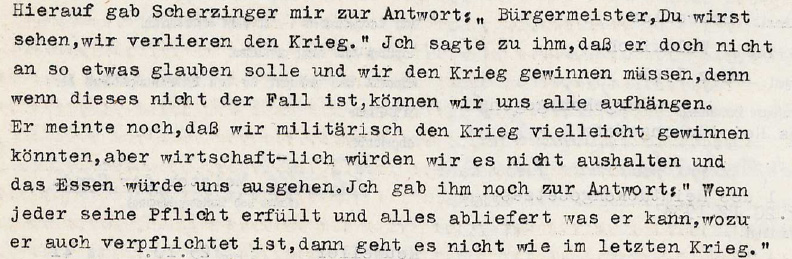 Abb. 1: Strafanzeige beim Sondergericht Freiburg wegen Verbrechen gegen die Kriegssonderstrafrechtsverordnung und Vergehen gegen das HeimtückegesetzTatort Heuweiler. Tatzeit: März 1941